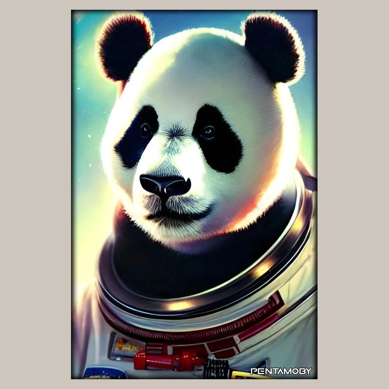 Panda Bear Panda Astronaut Future Sci-Fi Technology