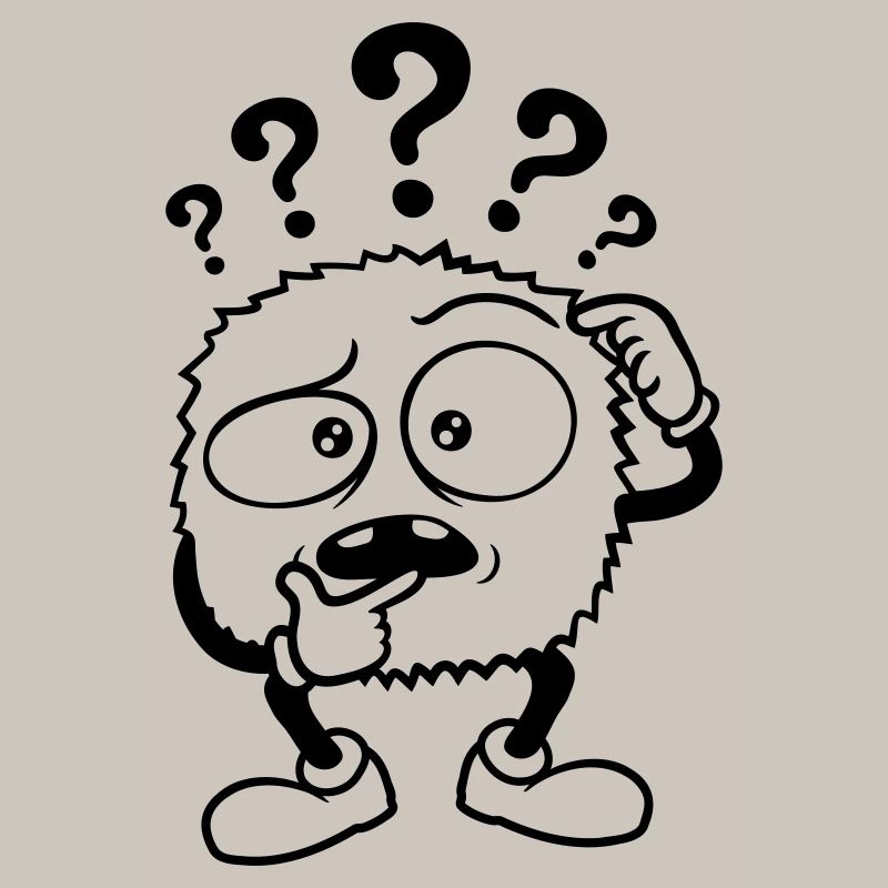 Doubtful question mark skeptical monster