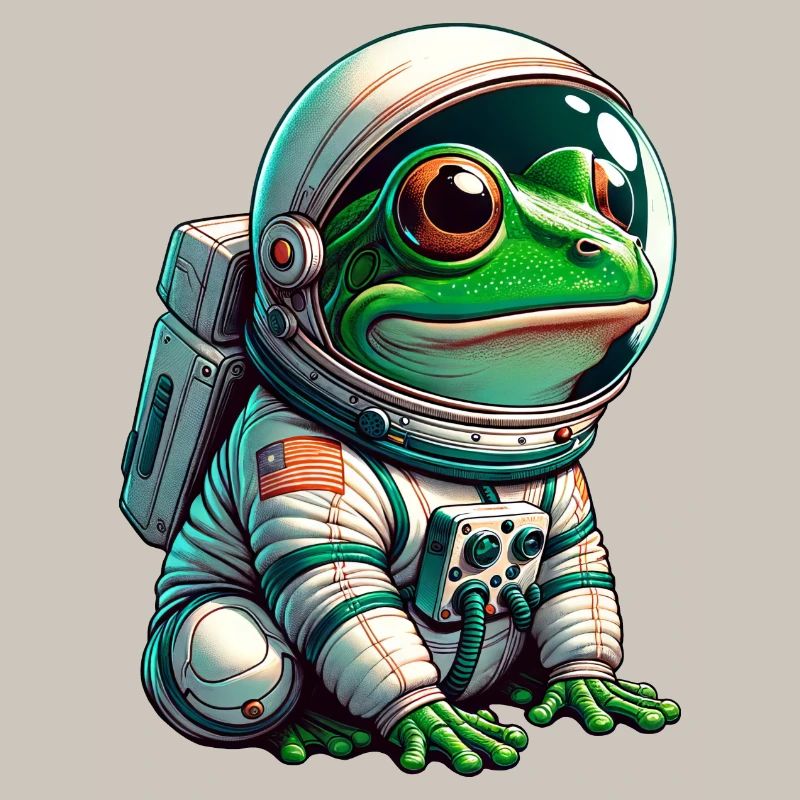 Grenouille astronaute dans l’espace