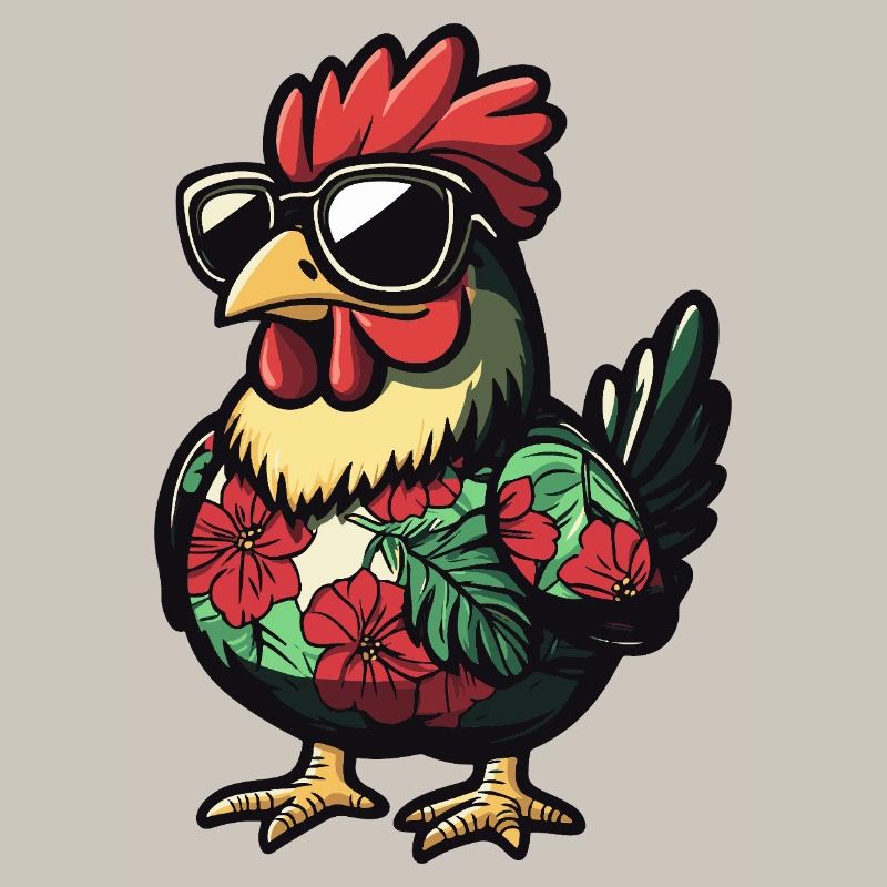 Chicken Comic Cool Summer