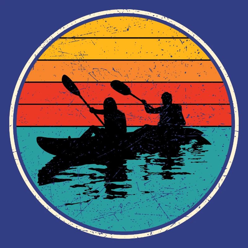 Sunset Kayak Duo Circle