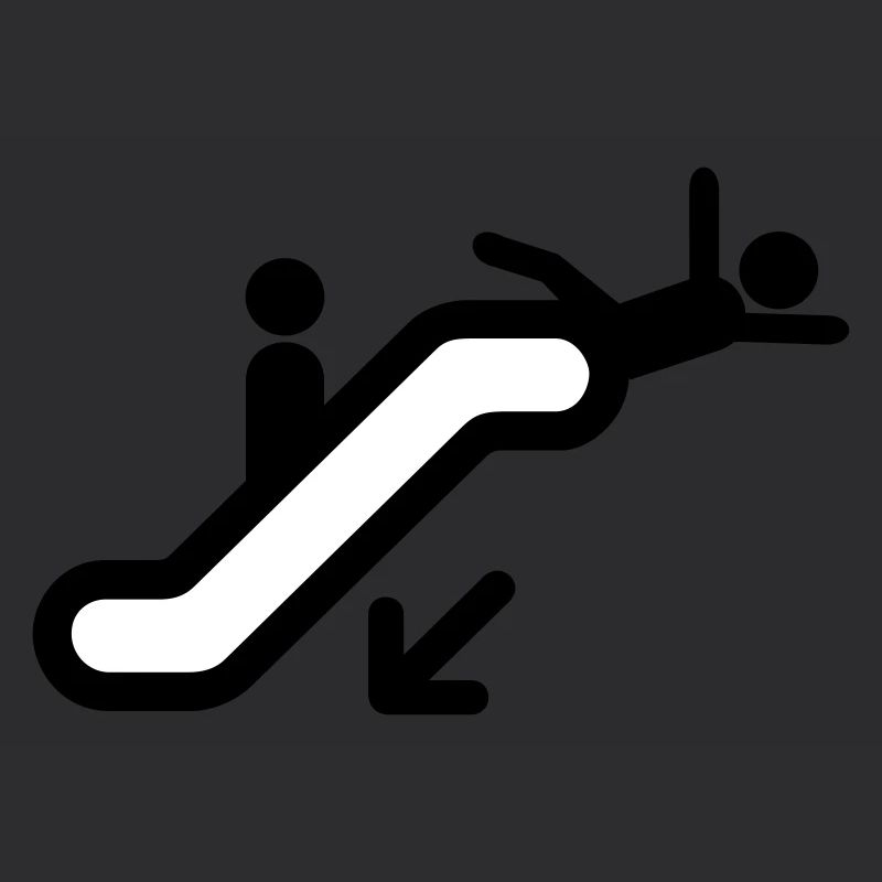 Rolltreppe Cartoon Comic Geschenkidee falsch