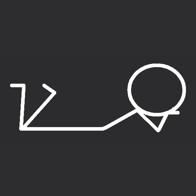 Stick figure lying belly