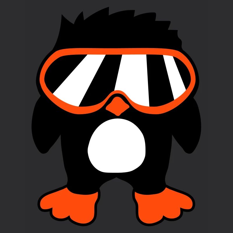 Pinguin Vogel Coole Schibrille DJ Spaß Vögelchen