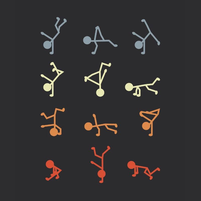Breakdancer stick figures