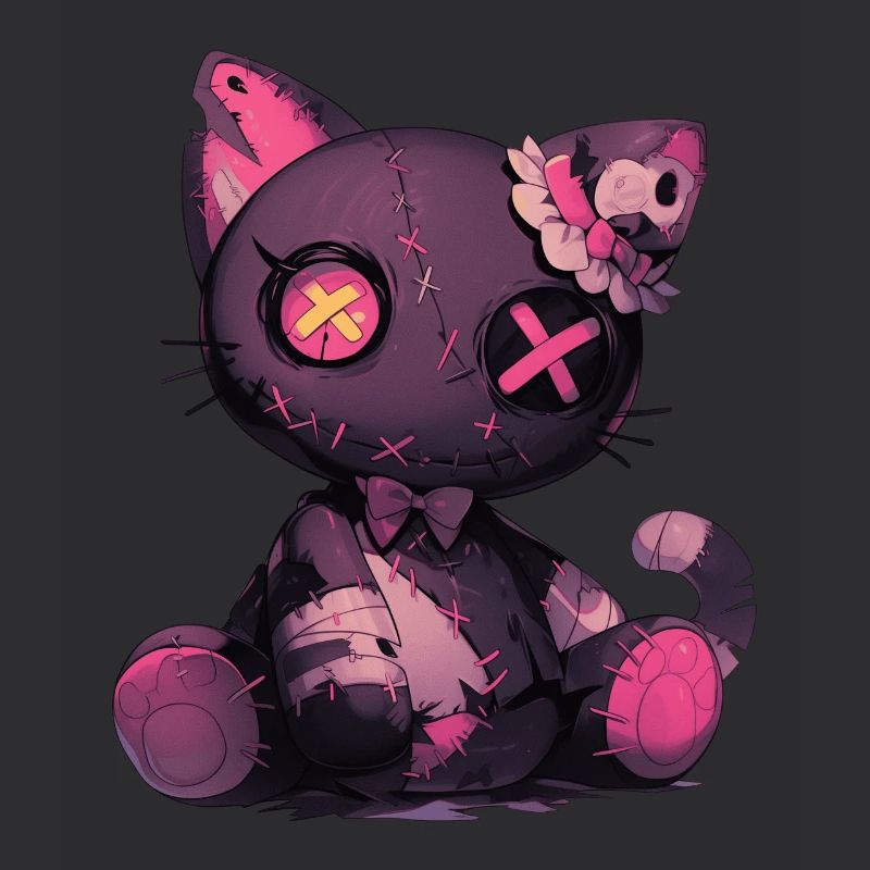 Goth Cat Doll Grunge Katze Gothic Puppe Geschenk