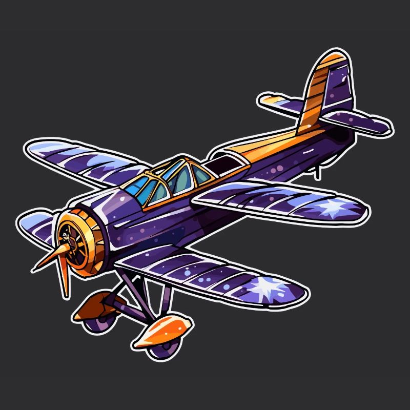 Propellerflugzeug Comic Look