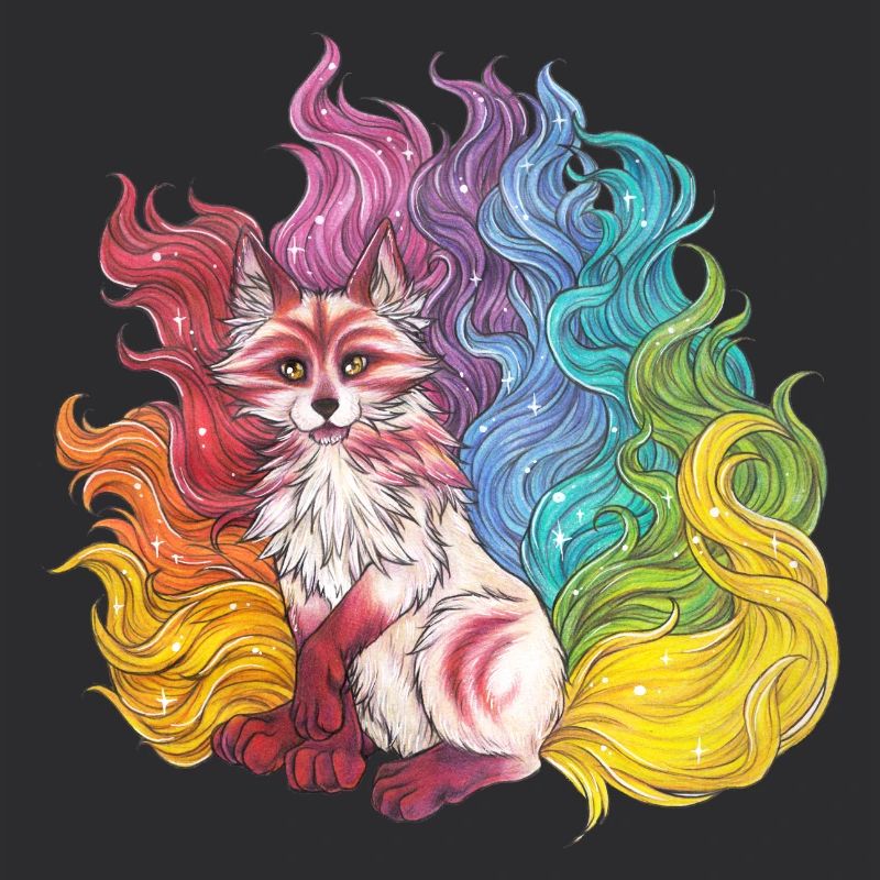 Rainbow Kitsune Mythical Fox Gift Manga