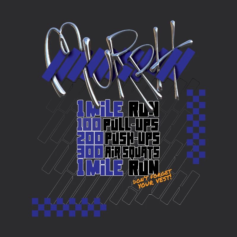 Murph Hero WOD Cross-Training dunkle grafische Version Grafik