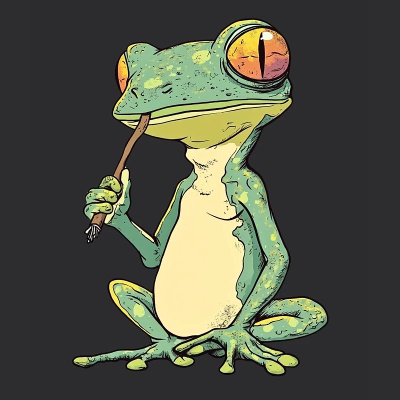 Frog with Joint in Mouth - Weed Frog Design