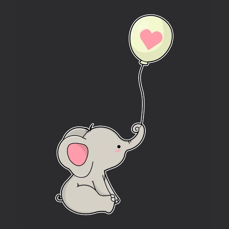 Elefant & Luftballon mit Herz