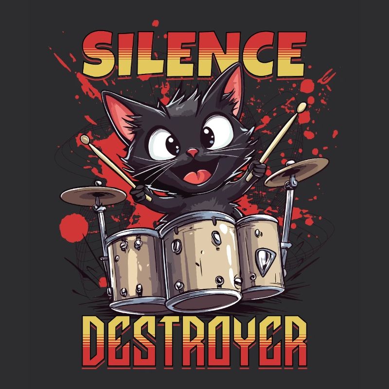 Drums Drums Silence Destroyer Cat Funny
