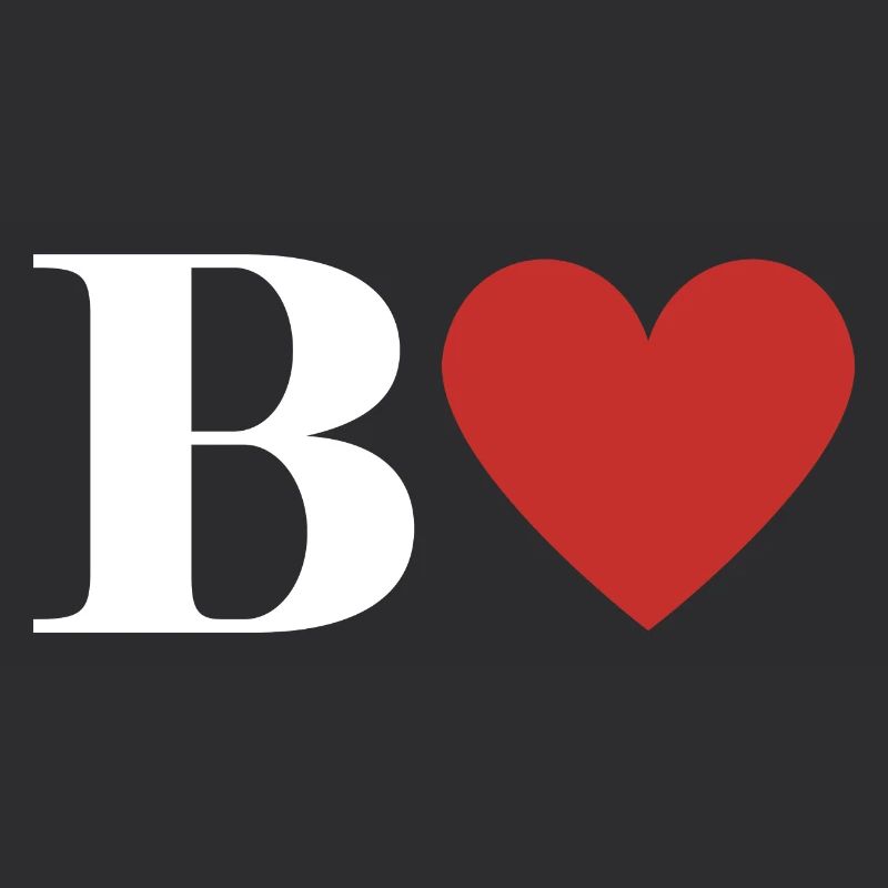Buchstabe b rotes Herz