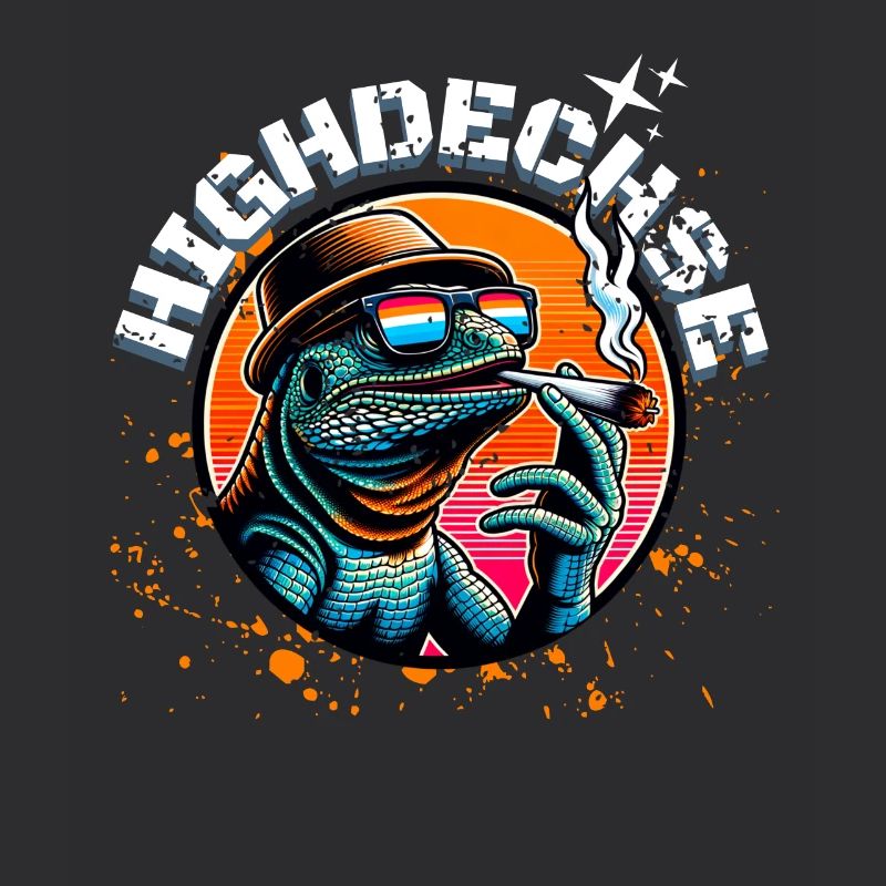 Kiffer Marihuanna Weed Highdechse Eidechse Kiffen