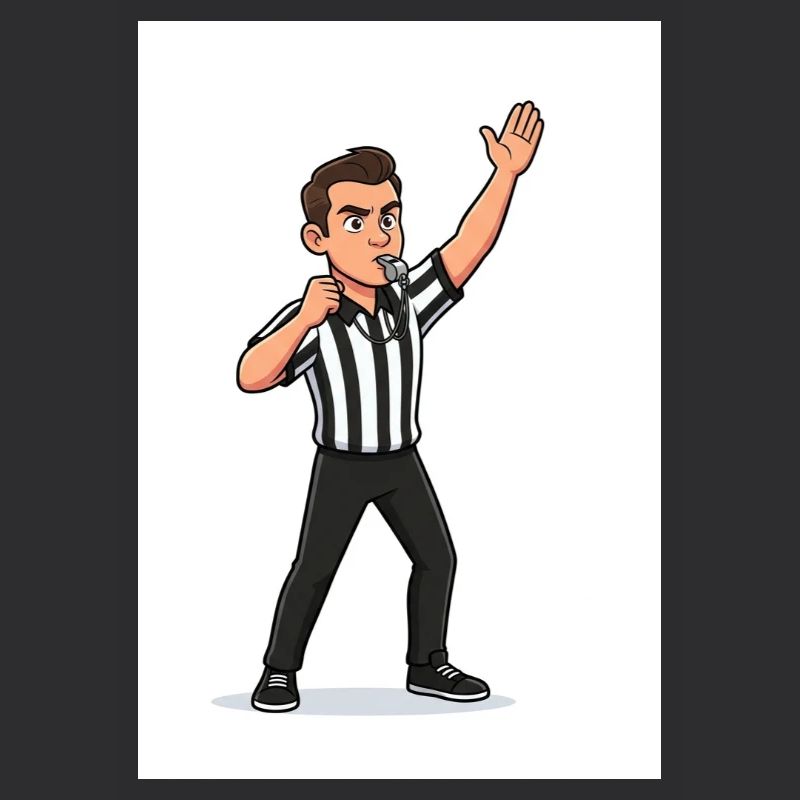 Sifflet de dessin animé de l’arbitre