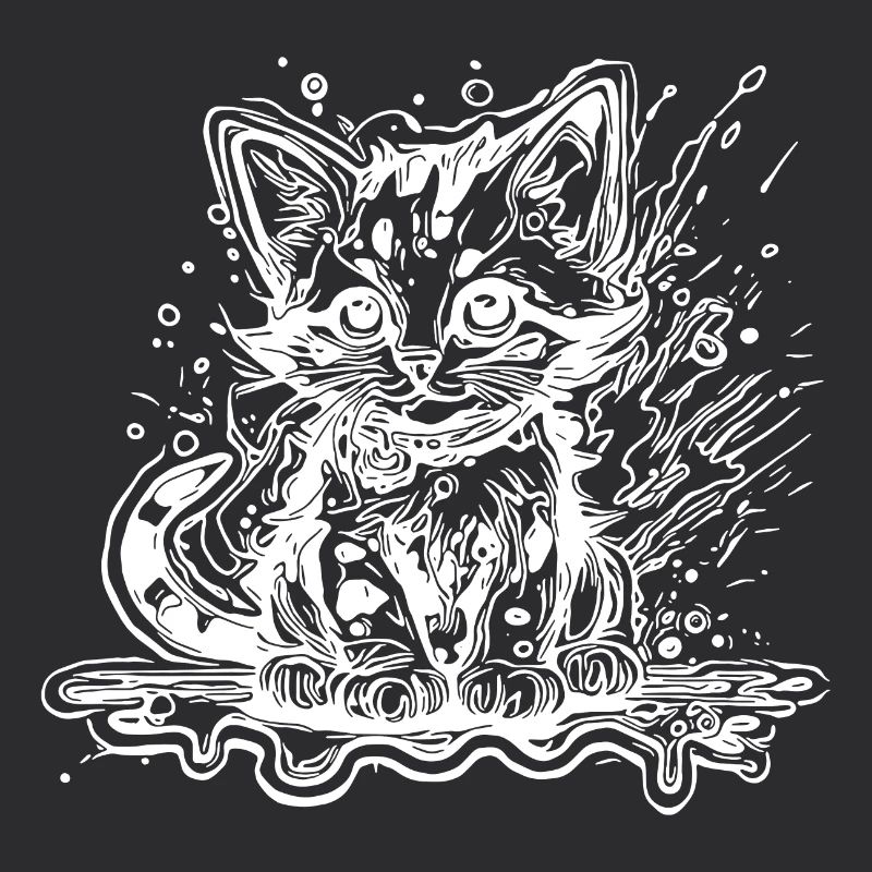 Mignon petit chat du chat poté dans le style graffiti