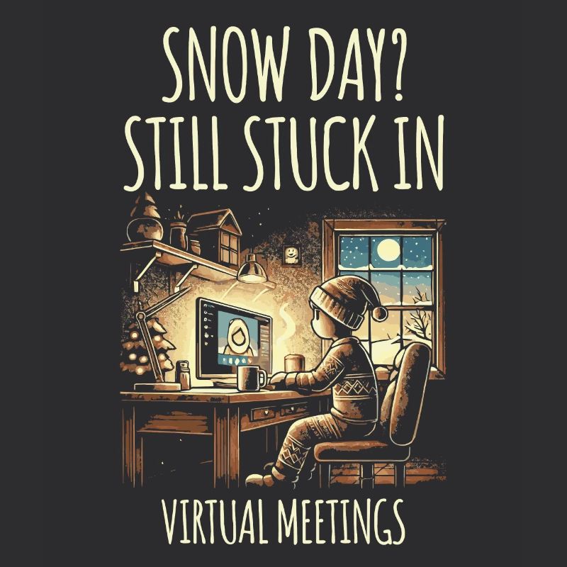Snow Day steckt in virtuellen Meetings Remote Work