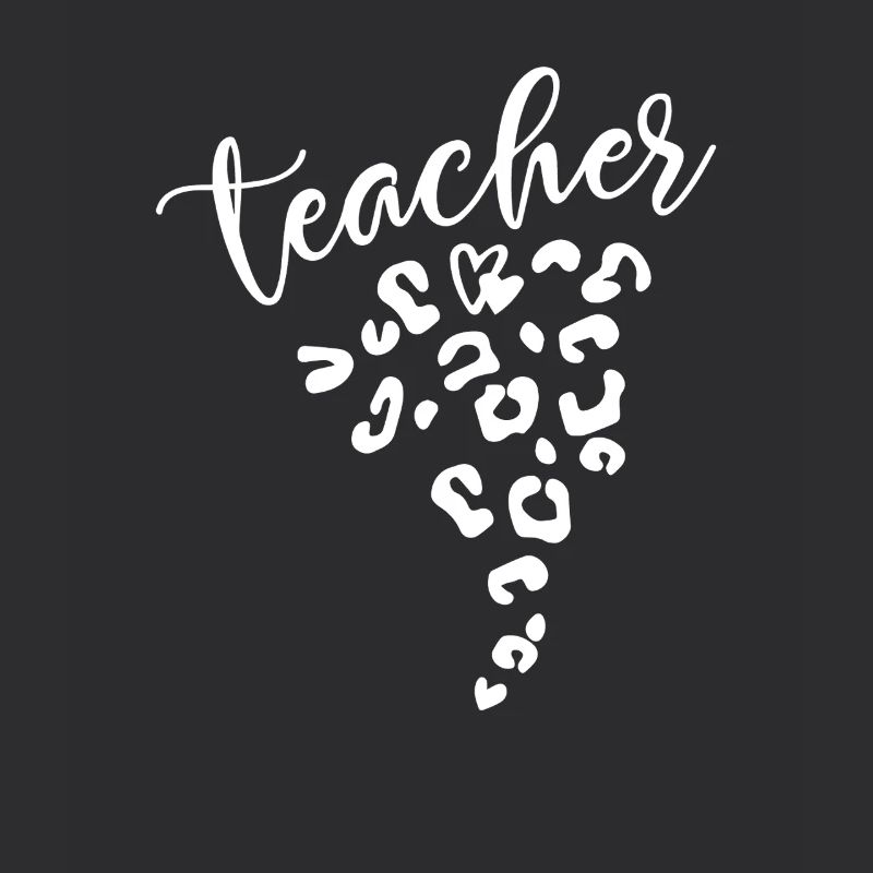 Teacher Leopard Heart Design for Educators