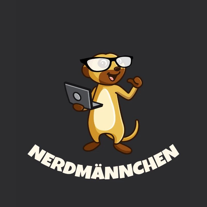 Nerd Erdmännchen mit Brille und Notebook Geschenk
