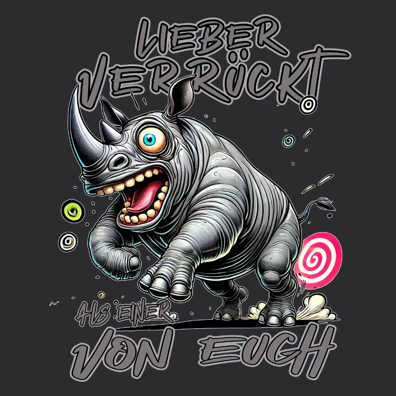 Verrücktes Nilpferd Lieber verrückt als einer von