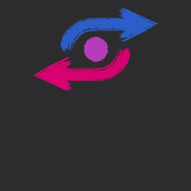 Bisexual Pride Arrow Icon Flag Colors Graphic