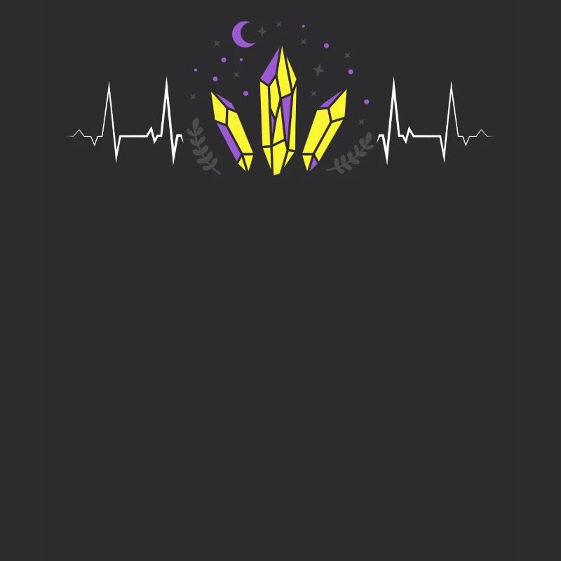 Nonbinary Pride Crystals Heartbeat LGBTQ+