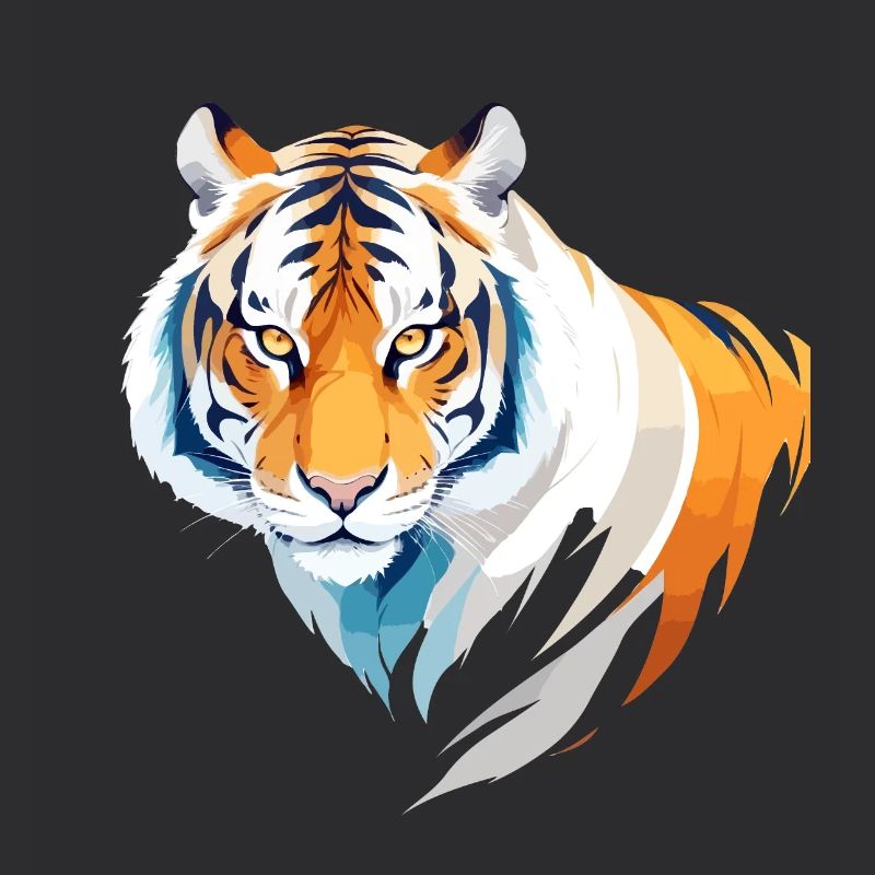 Tiger Vektor Kunst mit lebendiger Farbillustration