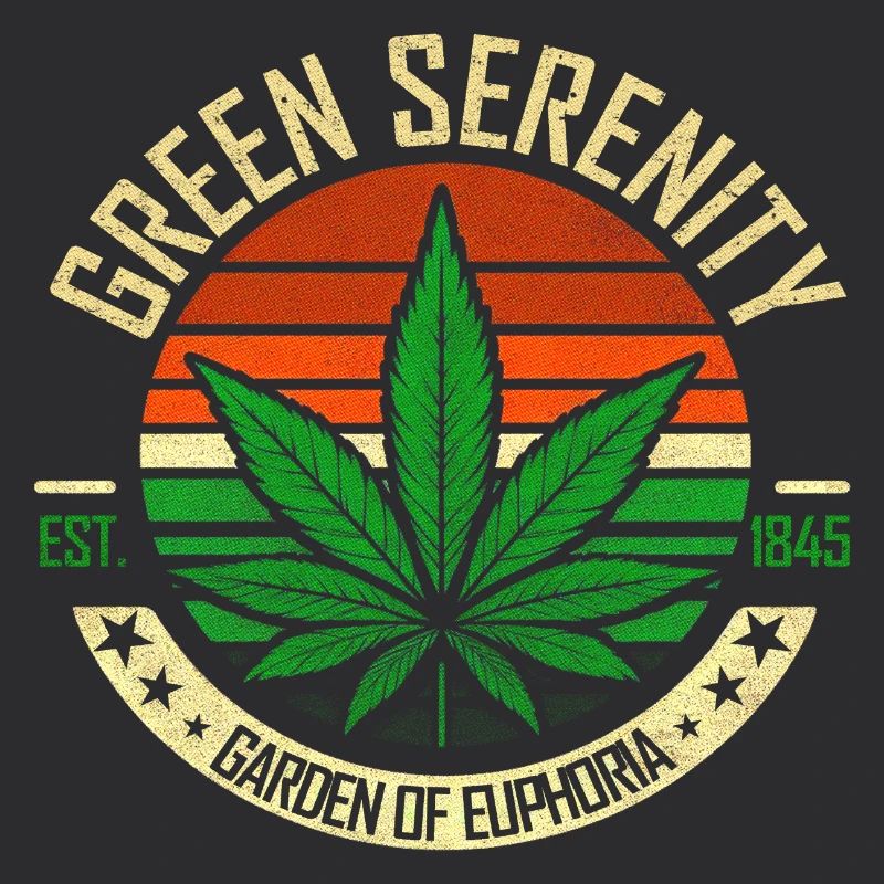 Vert sérénité rétro feuille de cannabis 420