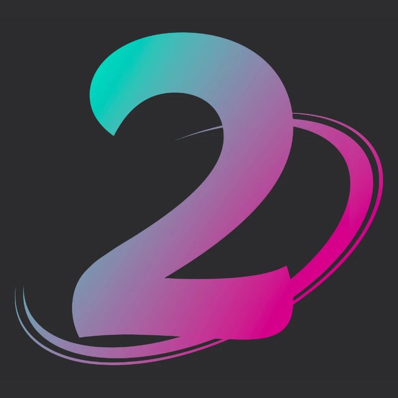 Numéro 2 multicolore