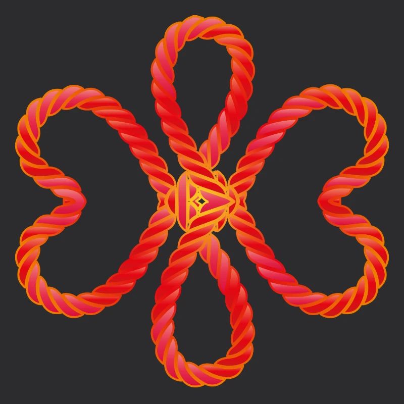 heart-shaped red intertwined cords