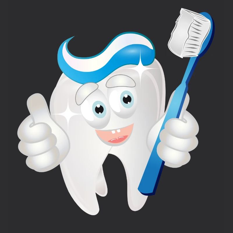 radiant white tooth with toothpaste as a comic