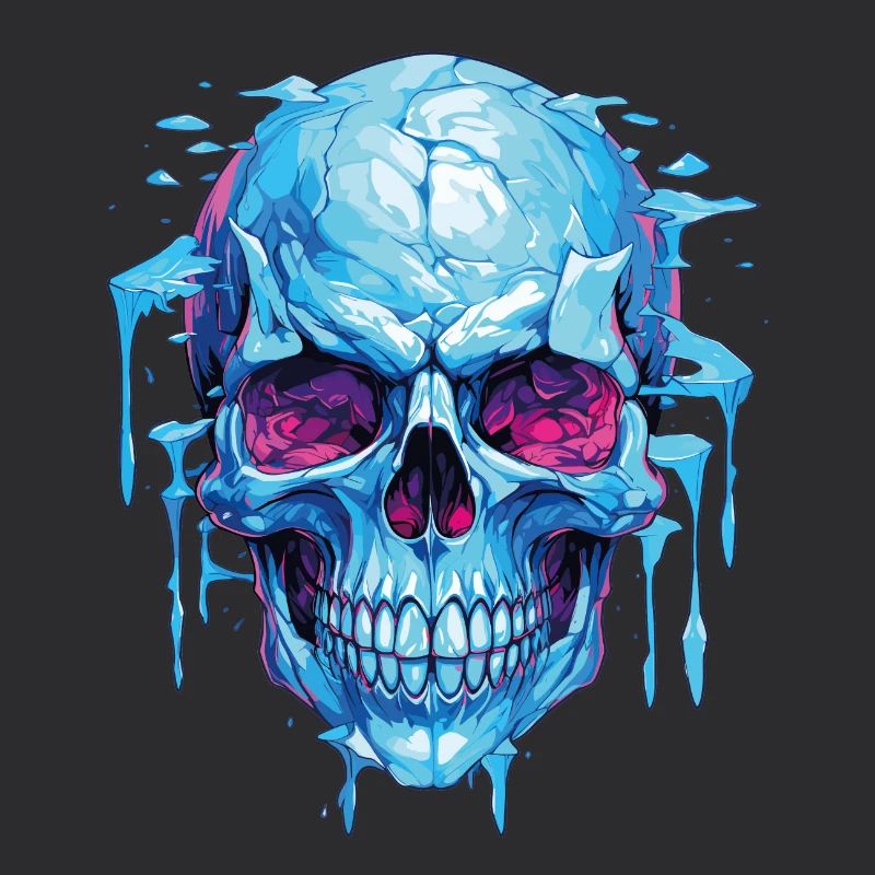 Neon Eis Schädelkunst