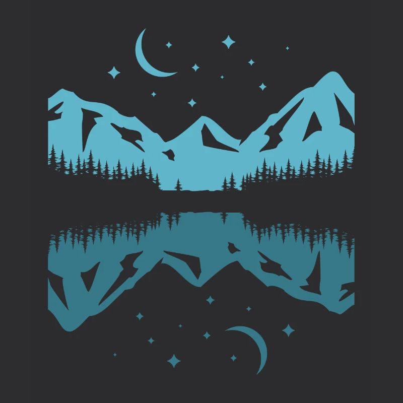 Moonlit Mountain Reflection