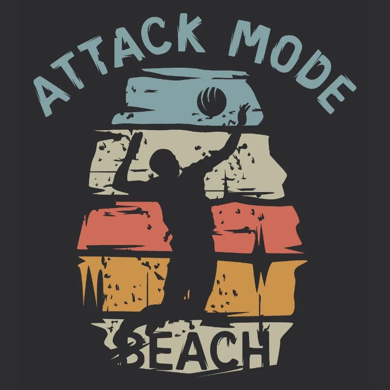attack mode beach - vintage volleyball player