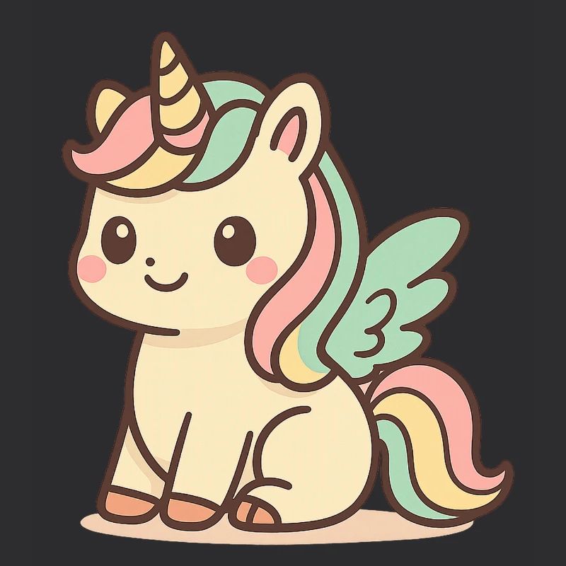 Cute Rainbow Winged Unicorn