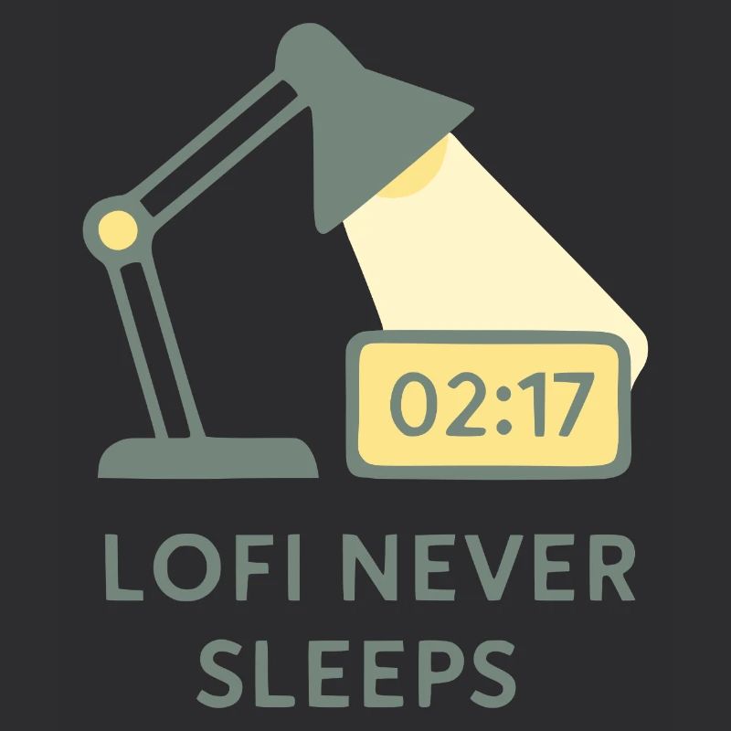 Sweat à capuche Lofi Never Sleeps – Night Study Vibes