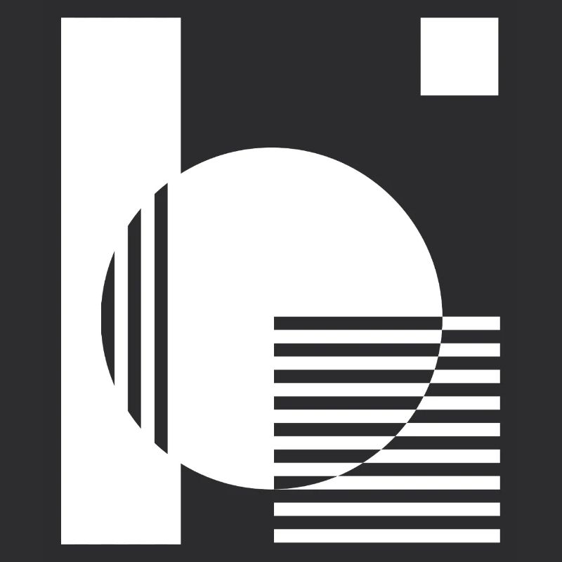 Geometric Mono Circle Stripes