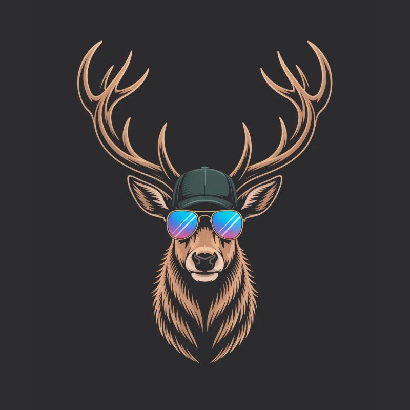 Fresco cervo con le corna