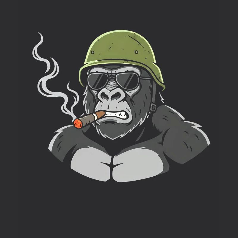 Gorilla Commando mit Zigarre