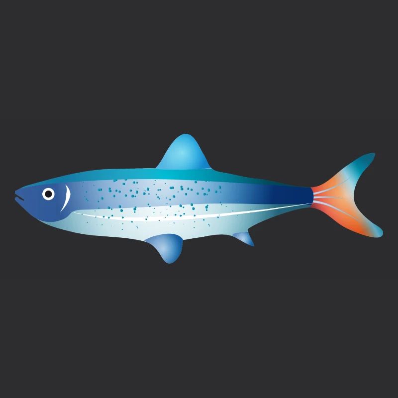 Poisson bleu avec dégradé et points