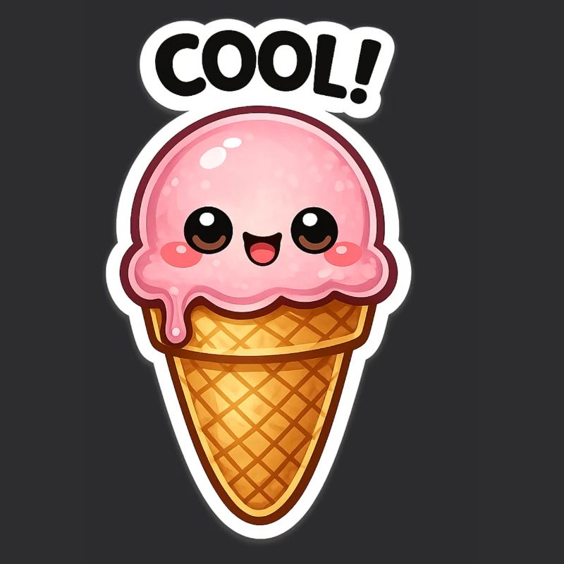 Kawaii Eiscreme Sticker