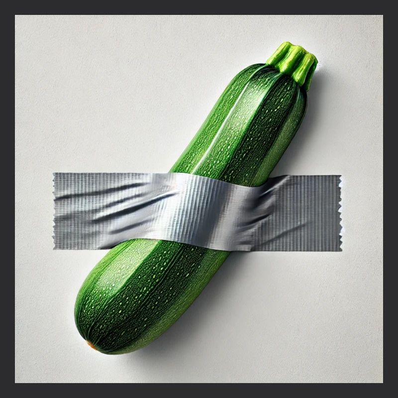 Zucchini, eingerahmt von einem Band