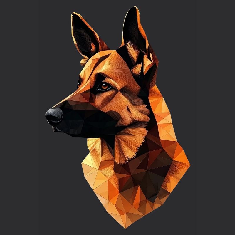 Deutscher Schäferhund Low Poly Design