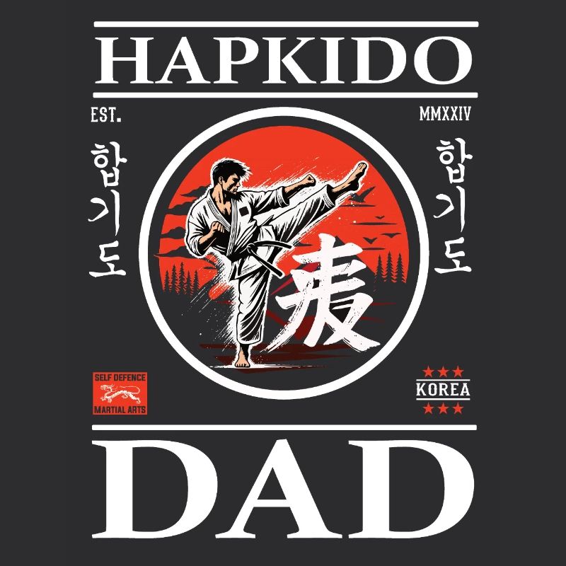 Hapkido Karate Dad Design mit Kämpfer und Hangeul