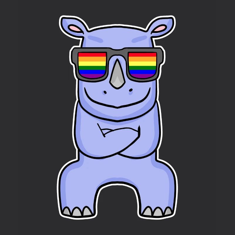 Regenbogen - Nashorn mit Brille