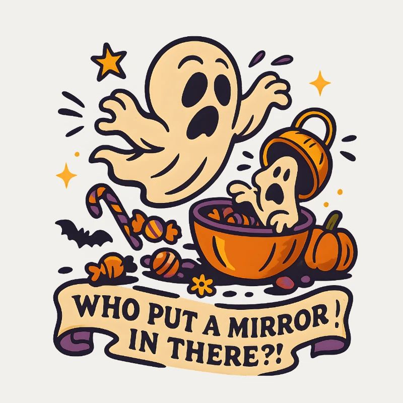Spukgeist mit Halloween-Spruch
