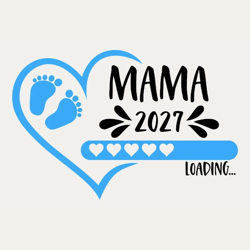 Mama 2027 loading Herz Babyfüße blau Junge