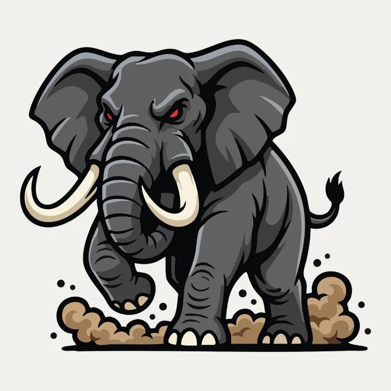 Wild Elephant Charge Maskottchen Elefanten Power