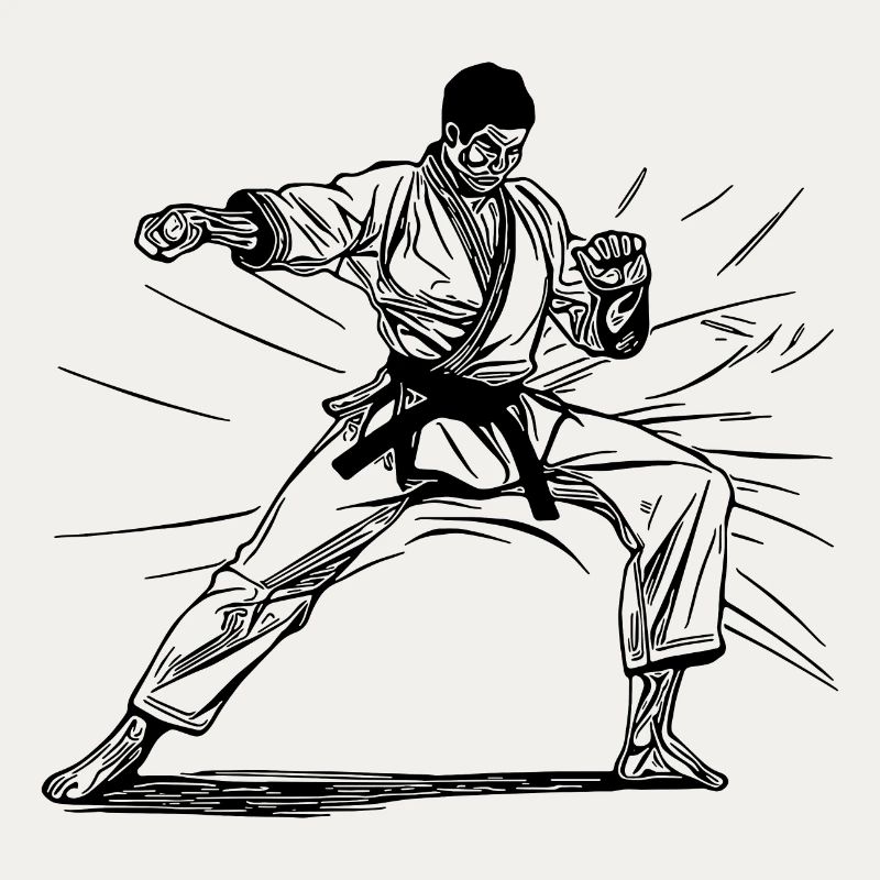 Karate fighters Okinawan sparring tradition
