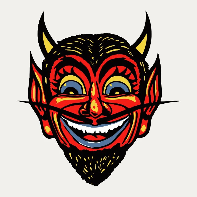 Vintage Halloween Red Devil Head